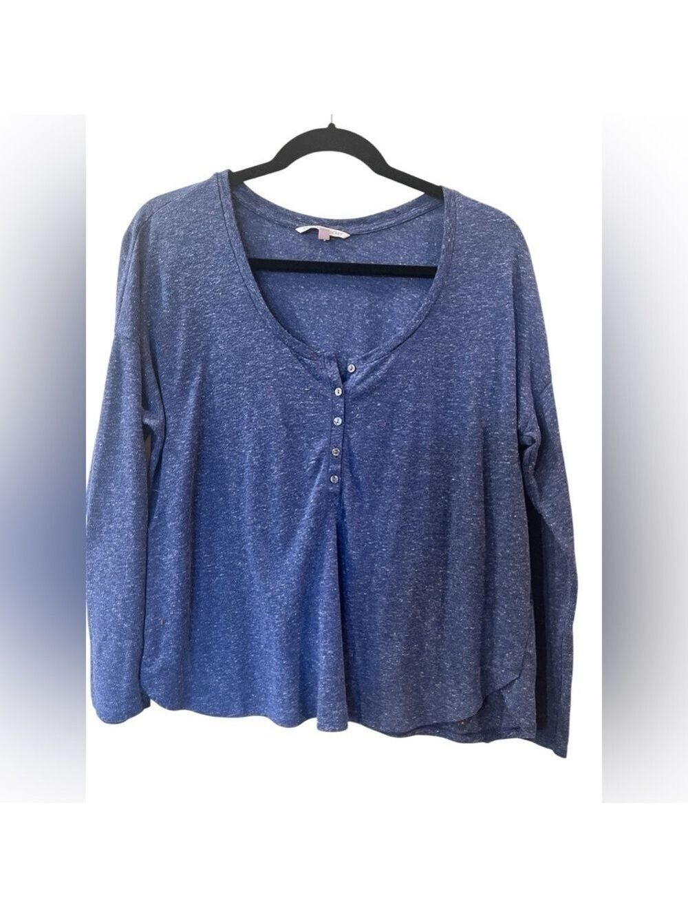 Victoria's Secret Women’s Henley Top Blue Long Sleeve Shirt Size: Medium